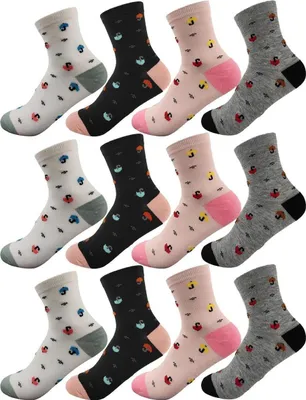 Produktbild von 12 Paar Kinder Socken Jungen & Mädchen mit Muster Baumwolle, 12 Paar, Mix9/27-30