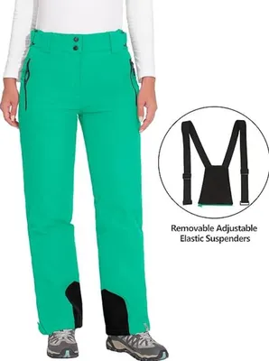 Produktbild von Mapamyumco Damen Snow Ski Latzhose XS Wasserdicht Winddicht Isolierte Skihose Abnehmbar Grün