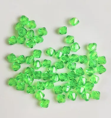 Image de Bicone double cône 80 pièces perles acryliques cristal perles en vrac avec trou , 6 mm 80 pièces, vert, vert clair