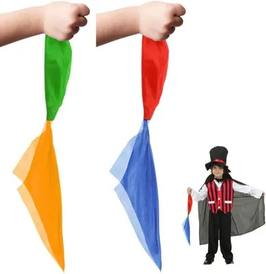 Productafbeelding van Magic sjaal hanky props kleur veranderende - Set van 2 - Zakdoek Gemakkelijk Hanky Magic Trick Set Straat