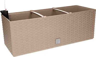Produktbild von KOTARBAU® Květinový truhlík 50x20x20cm se zalévací vložkou Mocca Imitace ratanu