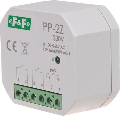 Immagine prodotto di Relè elettromagnetico, 2Z 16A, da incasso, in custodia per contatti in scambio, U=100-265V AC, contatto: 2Z 16A, PP-2Z 230V