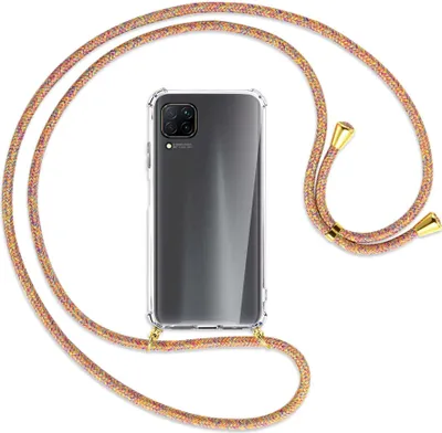 Produktbild von Handykette Backcover-Schutzhülle mit Band (Metall goldfarben) für Huawei P40 lite - Rainbow