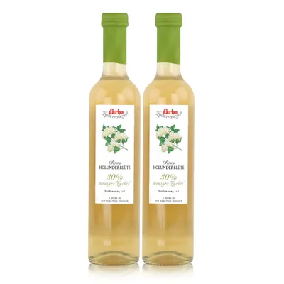 Produktbild von Darbo Holunderblüte Sirup 30% weniger Zucker 500ml - Cocktails (2er Pack)