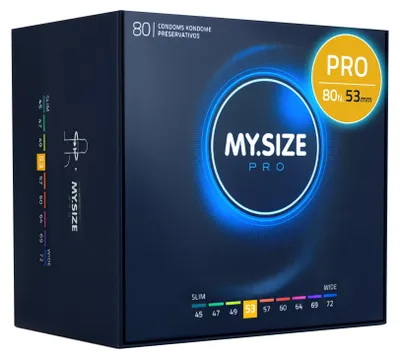Immagine prodotto di MY.SIZE PRO Preservativi Elite taglia 3, 53 mm, 80 Pezzi, vestibilità perfetta e dimensioni adatte a tutti