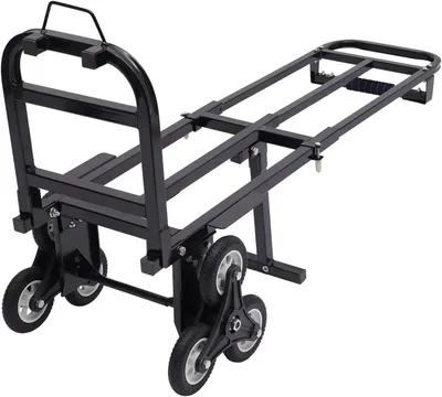 Produktbild von Treppensteiger - Faltbare Treppensteiger-Sackkarre - 210 kg Tragkraft - Stahlkonstruktion - 3 Räder - Gummiräder - Handkarre oder Holzkarre