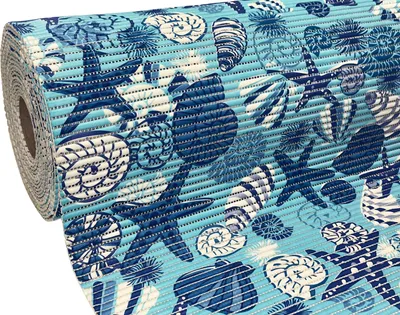 Produktbild von Weichschaummatte Bad Dusche WC Vorleger Badematte Antirutsch Badläufer  Blau See Starfish Muscheln V23008A nach Maß 160x65 cm