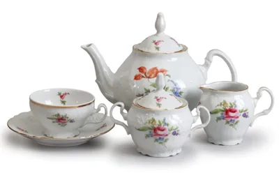 Image de Thun 1794 Bernadotte, service à thé, porcelaine, fleurs de jardin, Thun, 15 d.