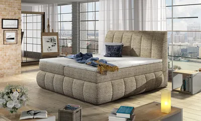 Produktbild von NABBI Gepolstert Doppelbett mit Stauraum Varesa 140 - Cappuccino