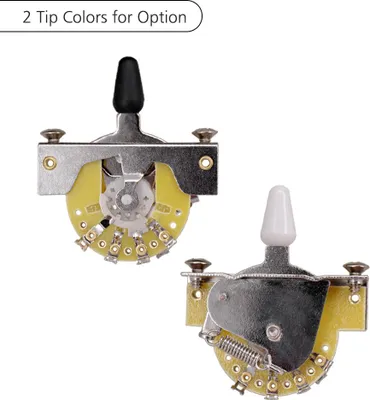 Imagen del producto de Interruptor de 3 vías para guitarra Naroote, selector de pastillas de estilo vintage, interruptor de guitarra de 3 posiciones, selector de pastillas con tornillos de montaje, interruptor para guitarras eléctricas TL