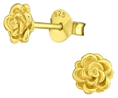 Produktbild von Ohrstecker Rose: 925 Silber Ohrringe gold