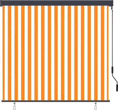 Produktbild von "SALE 2026" Rollo Weiß und Orange 180 x 250 cm Stoff und Aluminium - Rollos DE8883008