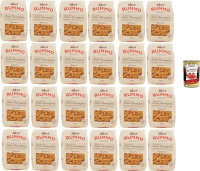 Produktbild von Rummo Fusilli N°48 24×500g – Bronze gezogen, Lenta Lavorazione, bissfest & saucenhaftend, ideal für Pesto Tomate & Aufläufe, Vorratspack + Italian Gourmet polpa