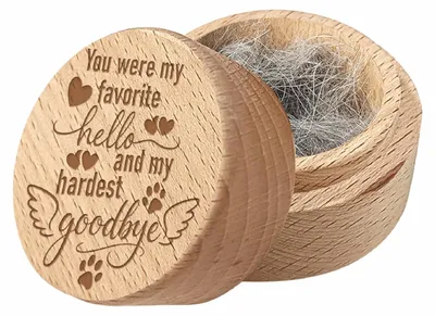 Productafbeelding van Ronde Mini Urne voor Huisdieren van Hout - 5x4cm