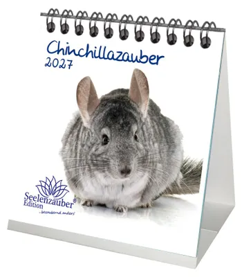 Produktbild von Chinchillazauber Tischkalender 10x10cm für 2027 Chinchilla - Seelenzauber