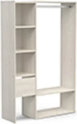 Produktbild von Kleiderschrank >Flower< in Topanga Eiche/weiss - 119x183x50 (BxHxT)