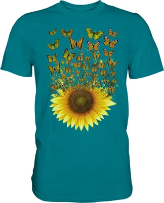 Produktbild von Sonnenblumen Schmetterling T-Shirt Gärtner Geschenk Garten – Diva Blue / M