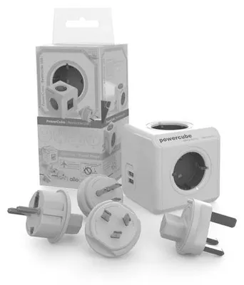 Produktbild von allocacoc PowerCube ReWirable USB, Reisestecker & Steckdosenwürfel, GRAU