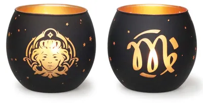 Immagine prodotto di Candeliere in vetro opaco nero, lanterna, set da 2 pezzi, per la decorazione