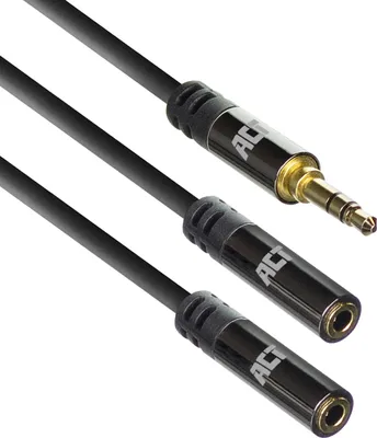 Image de Splitter audio ACT, fiche 3,5 mm vers deux prises 3,5 mm, 0,15 m AC3620