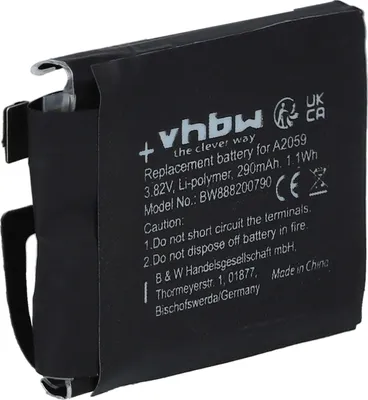 Produktbild von vhbw Akku kompatibel mit Apple Watch Serie 4 44mm, A1976 Smartwatch Uhr Fitnessarmband (290 mAh, 3,82 V, Li-Polymer)