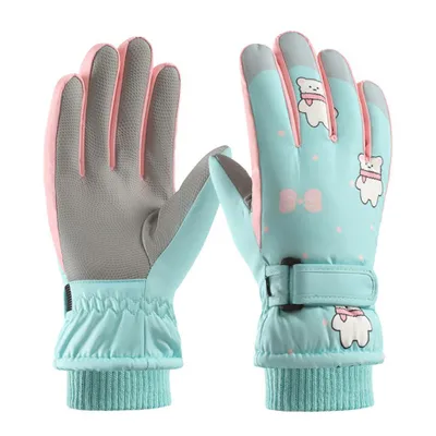 Produktbild von Handschuhe Kinder, Warm Skihandschuhe, Wasserdichte Winterhandschuhe, Snowboard, Ski, Minze