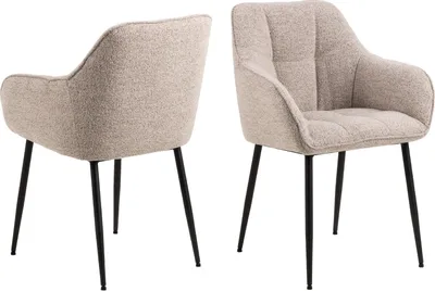 Image de Brenda chaise de salle à manger avec accoudoirs beige.