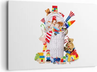 Produktbild von Bild auf Leinwand - Leinwandbild - Spielzeug Kinder Spaß Freunde - 120x80cm - Wand Bild - Wanddeko - Leinwanddruck - Bilder - Kunstdruck - Wanddekoration - Leinwand bilder - Wandkunst - AA120x80-3197