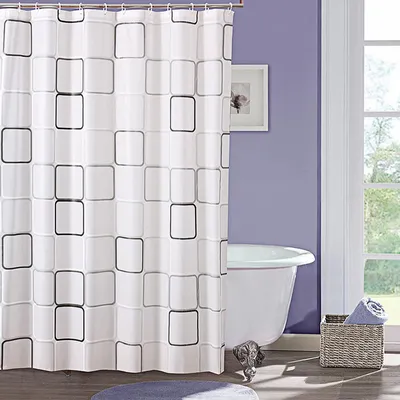 Productafbeelding van Douchgordijn Antischimmel 180 x 180 cm, Wasbaar PEVA met 12 Ringen
