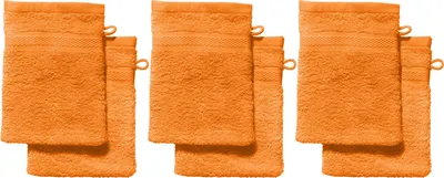 Produktbild von REDBEST Waschhandschuh Chicago" 6er-Pack orange 15x21 cm"