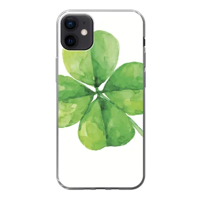 Produktbild von MuchoWow® Handyhülle Schutzhülle Hülle für iPhone 12 mini Vierblättriger Klee - Aquarell - Pflanze Silikon Softcase Handy Hülle - Bild