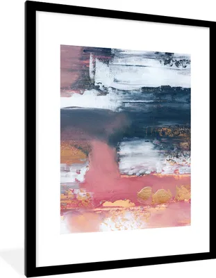 Produktbild von MuchoWow® Gerahmtes Poster Abstrakt - Malerei - Design 60x80 cm - Poster mit Schwarzem Bilderrahmen Wandposter Rahmen Foto Bilder - Wohnzimmer - Dekorationen - Prämie