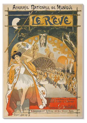 Produktbild von POSTER - 42x59 cm (A2) - Théophile Steinlen - Plakat für den Film Der Traum (1891) von Théophile Alexandre Steinlen - Wandbild für Wohnzimmer Schlafzimmer & Flur, Modernes Poster Wanddeko, Ungerahmt