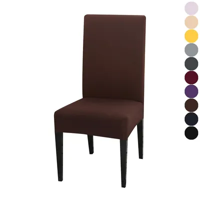 Produktbild von 2er Set Stretch Stuhlhussen Universal Stuhlbezug Stuhlüberzüge Hussen für Hochzeit Esszimmer Bankett Party Restaurant, Braun