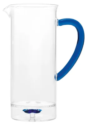 Produktbild von Zafferano Teca Mare Hohe Karaffe aus Borosilikatglas mit Seesterndekor, elegantes Design für Getränke und Tischdekoration, mundgeblasen.