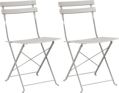 Produktbild von Möbel Faltbare Gartenstühle 2er Set Beige Stahl - Gartenstühle 42002959