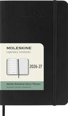 Obrázek produktu pro Moleskine 18měsíční týdenní kalendář 2026/2027, P/A6, 1 týden = 1 strana, pravá strana linkovaná, měkká vazba, černá