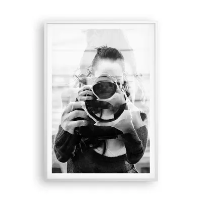 Produktbild von Gerahmtes Poster - Weißer Rahmen - Fotograf Schwarzweiß Doppel - 70x100 cm - Wand Bild - Wanddeko - Wandbilder - Kunstposter - Wandposter - Bilderrahmen - Bilder - Kunstdruck - P2WPA70x100-4586