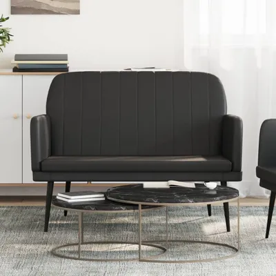 Zdjęcie produktu dla Ławka Living Store czarna 107x80x81 cm imitacja skóry
