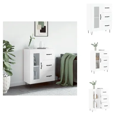 Produktbild von vidaXL Sideboard Hochglanz-Weiß 69,5x34x90 cm Holzwerkstoff -  Sideboards