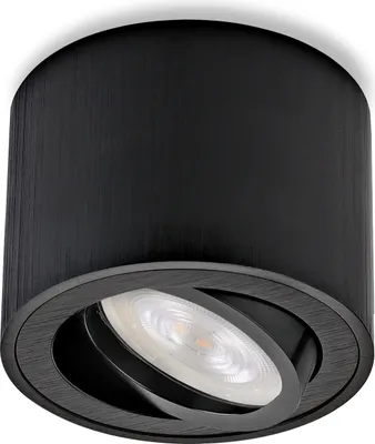 Produktbild von LED Aufbauspot schwarz rund warmweiß 5 Watt dimmbar warmweiß