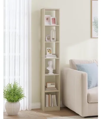 Produktbild von 6-stöckiges Bücherregal Würfelregal 24x30x183cm Eichenbeige Holz offenes Regal Aufbewahrung