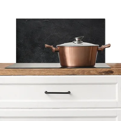 Produktbild von KitchenYeah®  Spritzschutz Küche - Küchenrückwand - Wandschutz für Herd und Spüle - Industriell - Beton - Grau - Vintage - Rustikal 60x30 - Alu-Dibond (Alternative zum Spritzschutz aus Glas) - Hitzebe