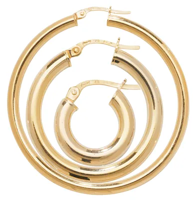 Produktbild von 9 Karat (375) Gold Damen - Paar Creolen - 40mm; TRS13960MM40