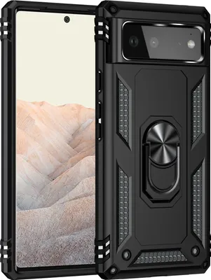 Produktbild von Mobigear Armor Ring  Google Pixel 6 Hülle Hardcase Backcover Stoßfest mit Ringhalter - Schwarz