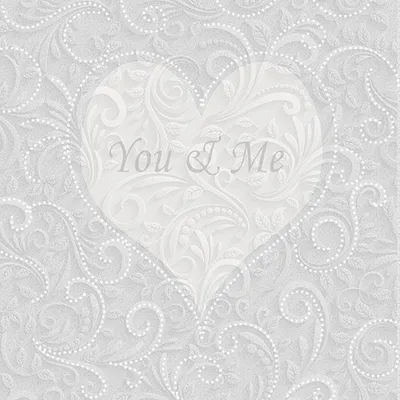 Produktbild von 20 Lunch-Servietten You & Me weiß-grau