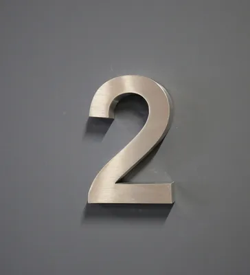 Produktbild von Hausnummer Premium Edelstahl in 3D Design Arial H20cmxT3cm V2A (Nr.2) 400012