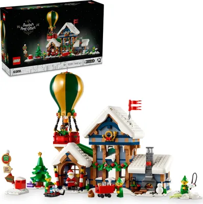 Produktbild von LEGO Icons Postamt des Weihnachtsmanns, Wohn-Deko oder Büro-Deko, Bauset aus der Winter-Sammlung, Weihnachtsgeschenk für Erwachsene und Familien, mit Weihnachtsmann-Minifigur und 4 Elfen 10339