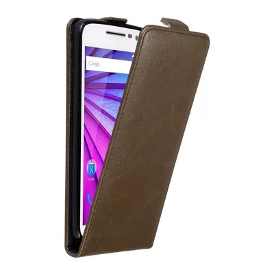 Obrázok produktu pre Cadorabo puzdro pre Motorola MOTO G3 ochranný kryt v hnedej farbe Flipové puzdro na mobilný telefón Puzdro Kryt