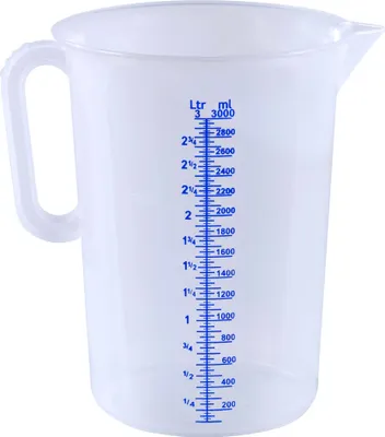 Produktbild von Messbecher Meßkanne Meßbecher 3000 ml Geschlossener Griff PP geprägte Skala -20°C bis +100°C